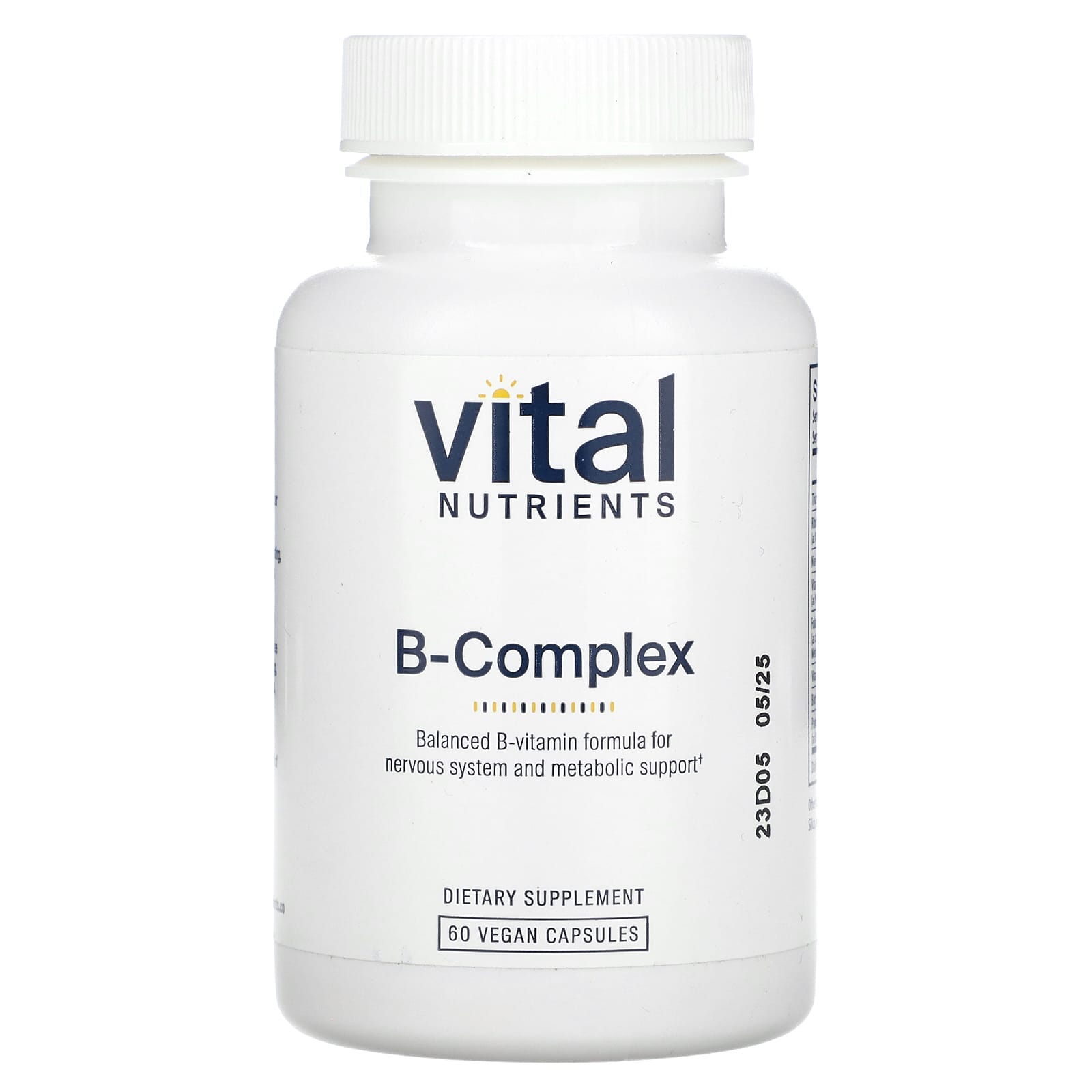 Vital Nutrients, B-Complex, 60 Vegan Capsules UPC 693465500118 | HiLife Vitamins